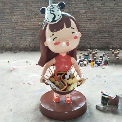小吃店摆放玻璃钢卡通仍人物小品引流宣传博鱼网页版