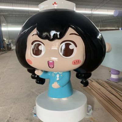 抗疫情精神的玻璃钢致敬医护人员卡通人物博鱼网页版