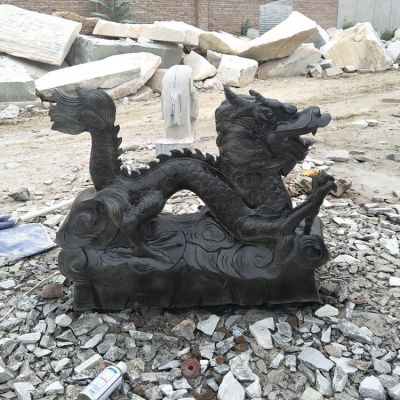 黑色大理石石雕龙