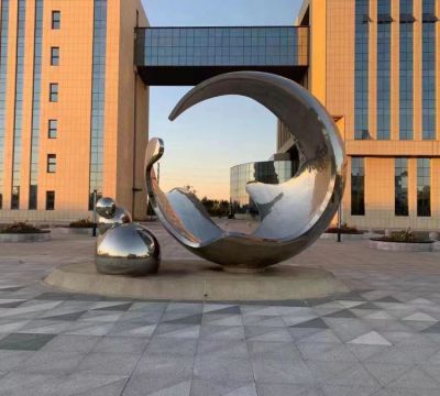 校园广场不锈钢镜面抽象圆球博鱼网页版