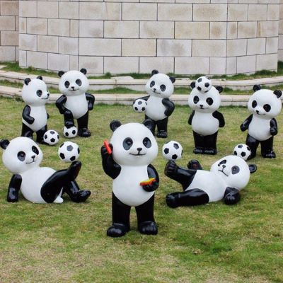 仿真熊猫博鱼网页版 户外玻璃钢动物摆件 商场景观花园庭院装饰品