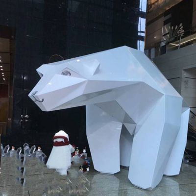 商场户外大型玻璃钢几何熊艺术小品博鱼网页版