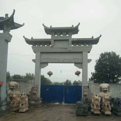 村口大型大理石石雕牌坊博鱼网页版