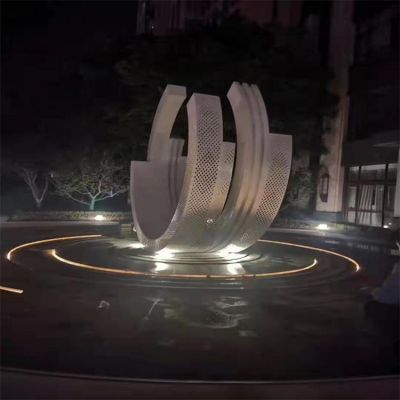 不锈钢半圆喷水喷泉博鱼网页版 售楼小区装饰摆件