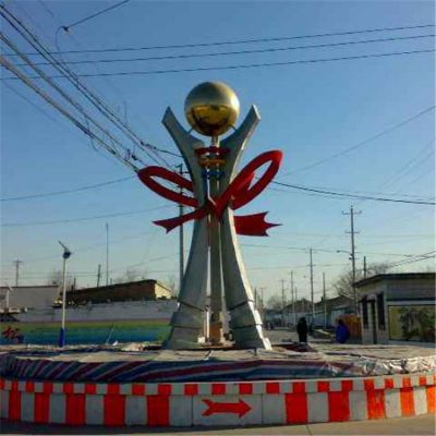 广场抽象景观不锈钢镜面城市标志景观博鱼网页版