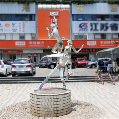 户外广场不锈钢抽象园林街道人物景观