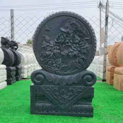 青石石雕庭院别墅仿古做旧抱鼓石