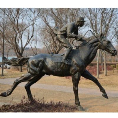 黄铜铸造骑马人物博鱼网页版城市园林草地摆件