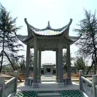 中式园林装饰摆放仿古青石凉亭