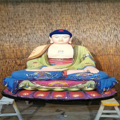玻璃钢彩绘寺庙供奉三宝佛博鱼网页版