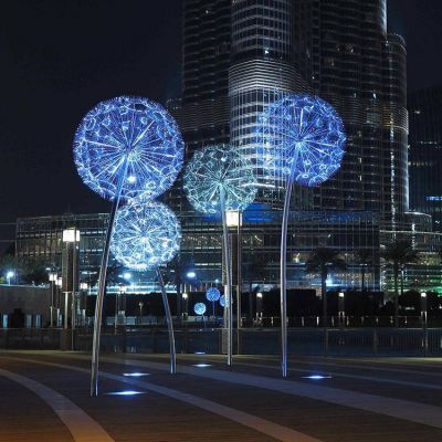 不锈钢仿真大型户外发光照明蒲公英博鱼网页版