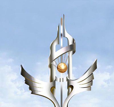 大厦广场景观创意抽象不锈钢白钢翅膀博鱼网页版