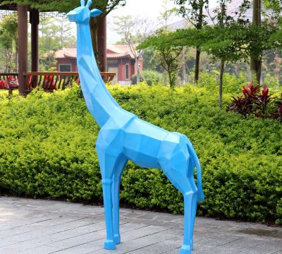 公园景观大型装饰品摆件玻璃钢蓝色长颈鹿博鱼网页版