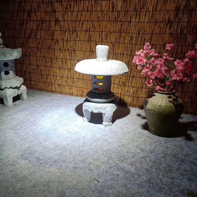 石灯笼落地日式庭院装饰石头灯户外摆件太阳能石灯