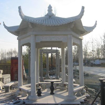 仿古石雕凉亭户外大理石小区公园别墅园林博鱼网页版
