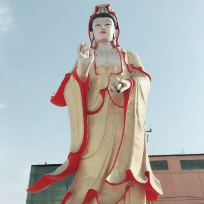 寺庙玻璃钢彩绘漆金户外大型观音博鱼网页版