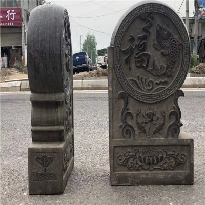 仿古做旧一对庭院门口大型抱鼓石博鱼网页版