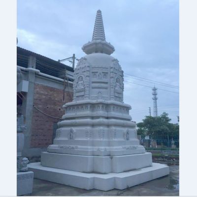 大理石石雕大型户外景区浮雕舍利塔