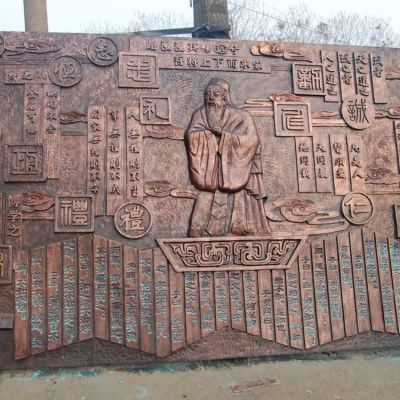 紫铜锻造浮雕文化背景墙学校广场博鱼网页版