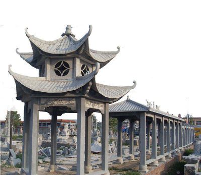 青石长廊仿古建园林景区装饰摆放凉亭