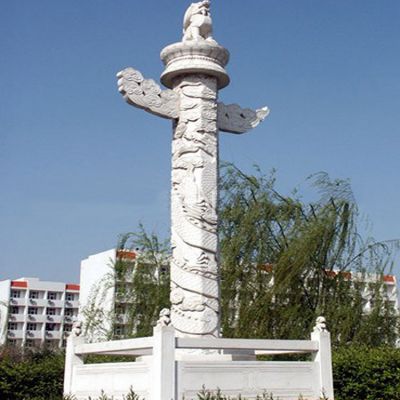 校园园林汉白玉华表石柱