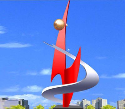 未来博鱼网页版-抽象不锈钢红色未来博鱼网页版