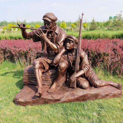 玻璃钢仿铜民俗人物博鱼网页版园林步行街摆件