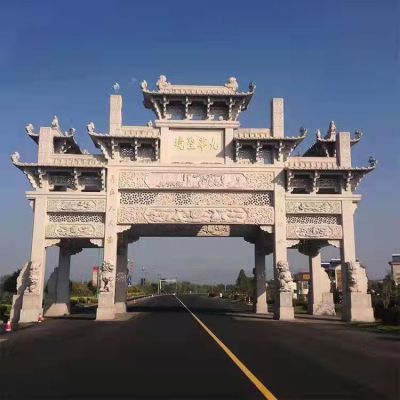 景区户外园林大型大理石石雕牌坊博鱼网页版