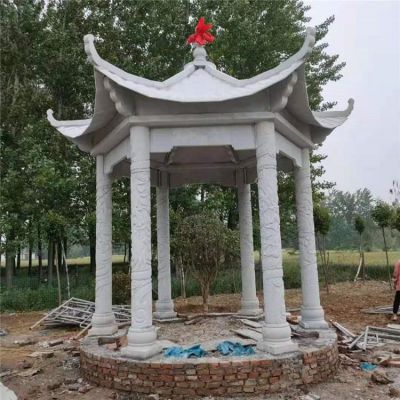 公园摆放青石仿古六角凉亭博鱼网页版