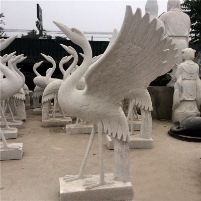 汉白玉石雕大型户外景观鹤博鱼网页版