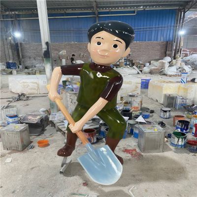 玻璃钢公园劳动男孩卡通人物博鱼网页版造型
