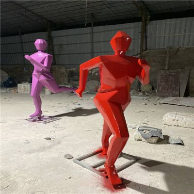 校园运动场玻璃钢彩绘奔跑人物博鱼网页版