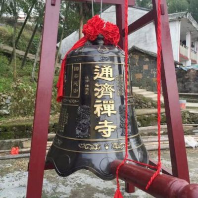 大型铜钟博鱼网页版 户外寺庙庭院 玻璃钢仿铜喷漆仿古