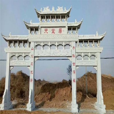 户外大理石石雕景观牌坊博鱼网页版