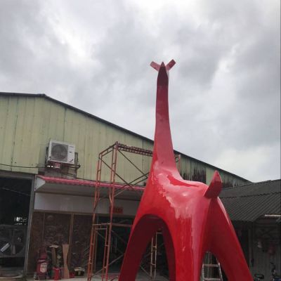 玻璃钢彩绘抽象大型 长颈鹿博鱼网页版城市广场摆件