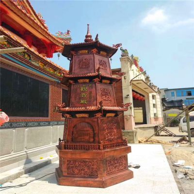 佛家佛堂摆放多层铸铁华宝佛塔