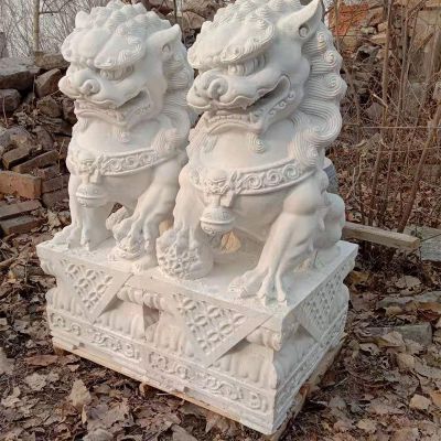 园林汉白玉石雕浮雕仿真户外景观狮子博鱼网页版