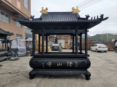 隆山寺八柱铸铁化宝烧纸香炉博鱼网页版