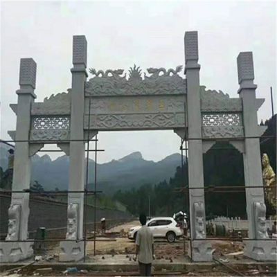 大理石石雕户外村口大型石牌坊博鱼网页版