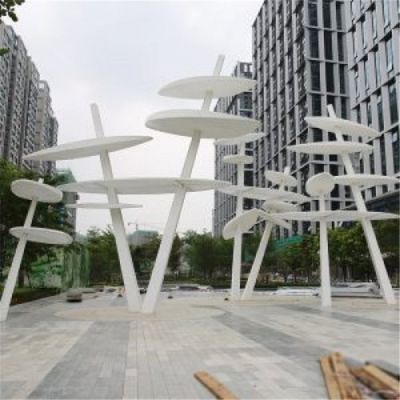 户外广场大型不锈钢景观创意树叶博鱼网页版