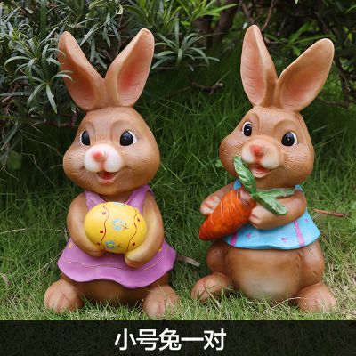 幼儿园两只小号的玻璃钢彩绘兔子博鱼网页版