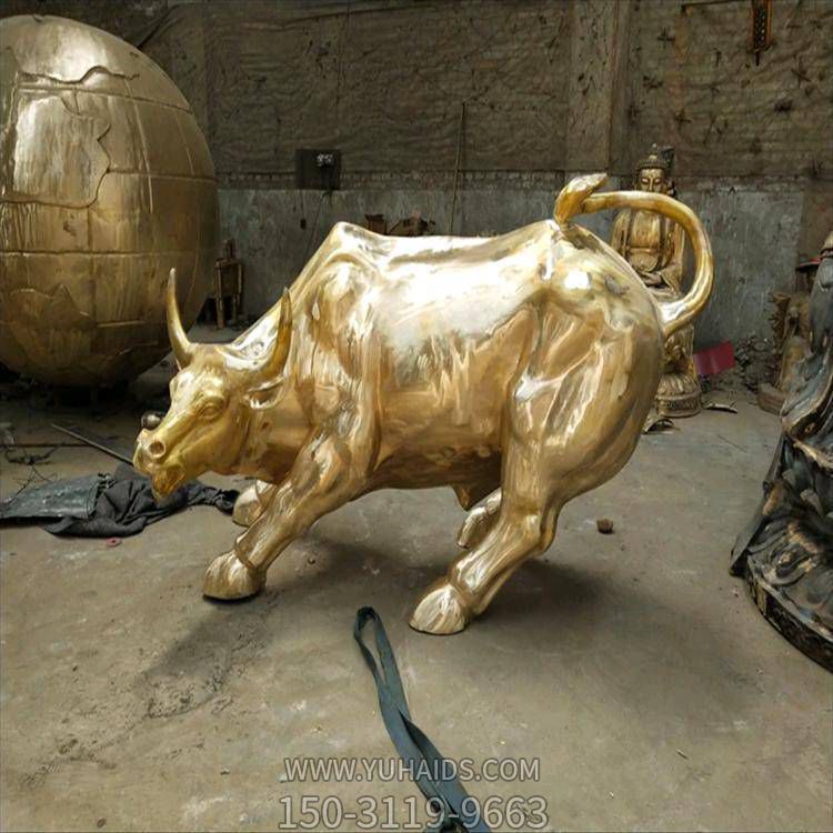 广场大型黄铜喷金烤漆创意华尔街牛博鱼网页版