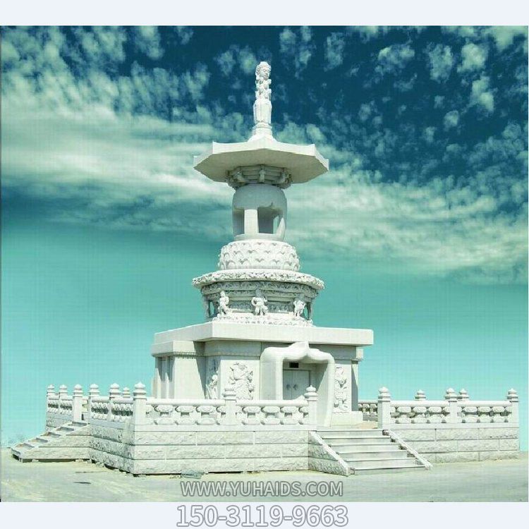 寺院景点摆放大理石汉白玉雕刻佛塔博鱼网页版