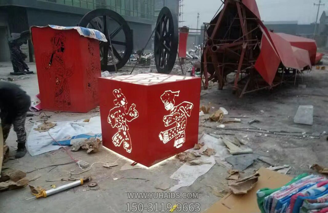 公园不锈钢喷漆剪纸皮影戏人物博鱼网页版