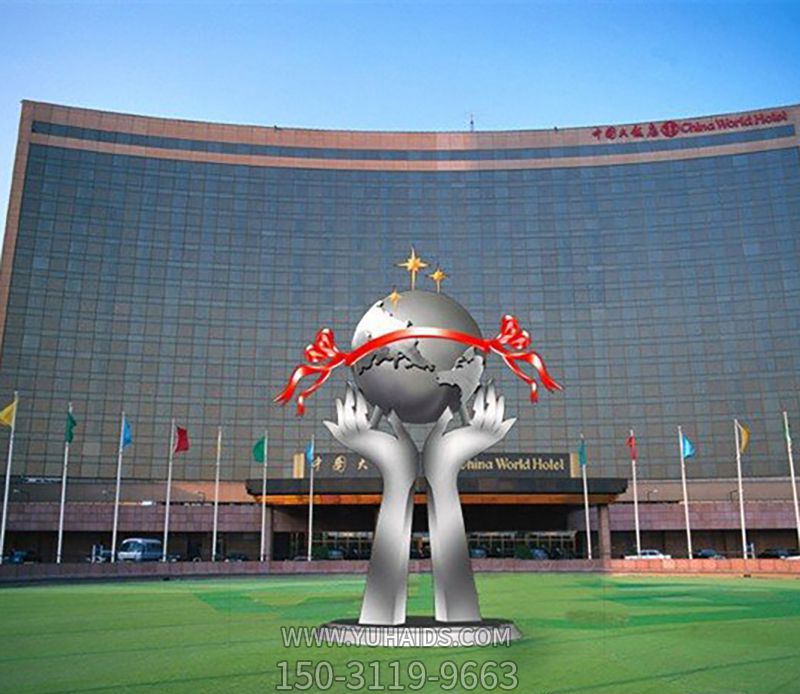 企业不锈钢创意托举地球仪博鱼网页版