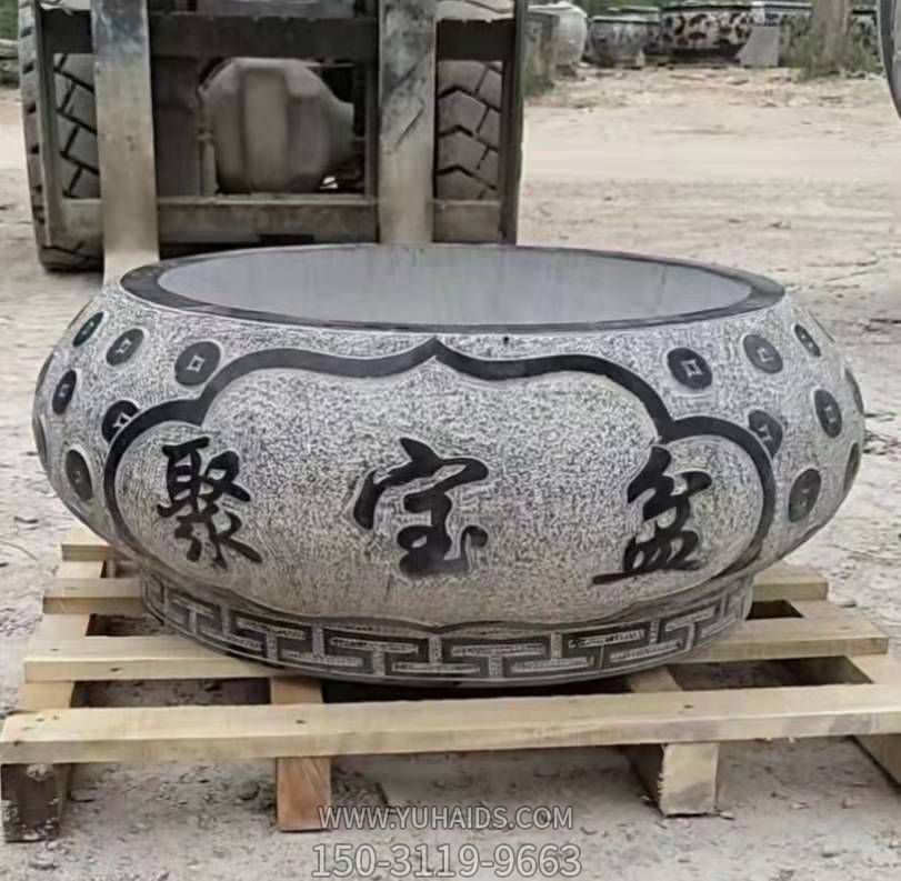 大理石石雕庭院浮雕养花养鱼花盆博鱼网页版