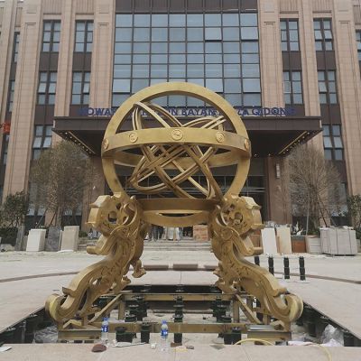 酒店工位门口大型不锈钢地球仪博鱼网页版
