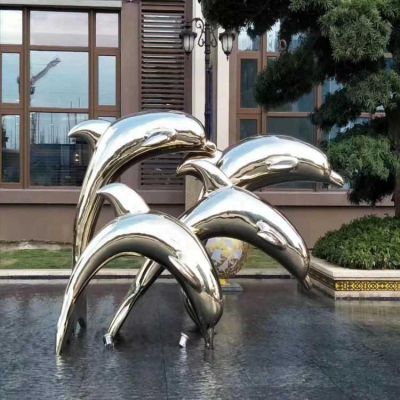 喷泉水景不锈钢镜面海豚博鱼网页版