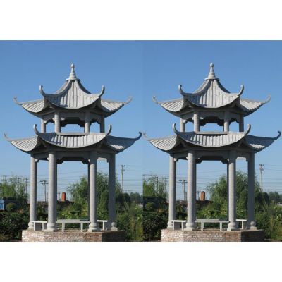 村庄园林户外青石仿古建休闲石亭子博鱼网页版摆件 