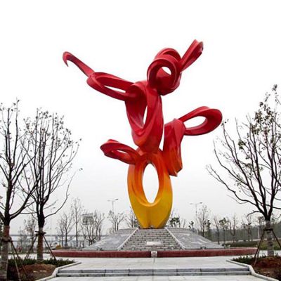 广场大型不锈钢景观博鱼网页版摆件
